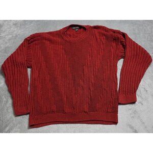 Liberty Sweater Men's XL Burgandy Knit Crew Neck Long Sleeve Vintage